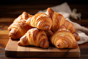 fresh croissant on table