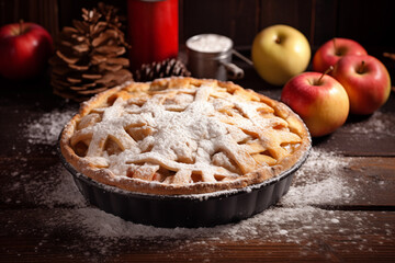 apple pie on a table