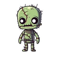 Cute scary toy Halloween character vector clipart. Good for fashion fabrics, children’s clothing, T-shirts, postcards, email header, wallpaper, banner, events, covers, advertising, and more.