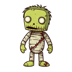 Cute scary toy Halloween character vector clipart. Good for fashion fabrics, children’s clothing, T-shirts, postcards, email header, wallpaper, banner, events, covers, advertising, and more.