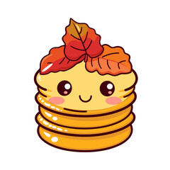 Autumn pancake vector clipart. Good for fashion fabrics, children’s clothing, T-shirts, postcards, email header, wallpaper, banner, events, covers, advertising, and more.
