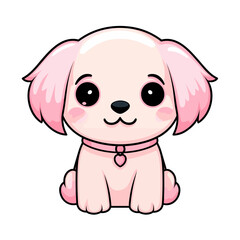Pink dog vector clipart. Good for fashion fabrics, children’s clothing, T-shirts, postcards, email header, wallpaper, banner, events, covers, advertising, and more.