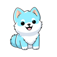 Blue dog vector clipart. Good for fashion fabrics, children’s clothing, T-shirts, postcards, email header, wallpaper, banner, events, covers, advertising, and more.