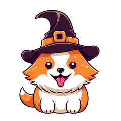 Cute witch dog vector clipart. Good for fashion fabrics, children’s clothing, T-shirts, postcards, email header, wallpaper, banner, events, covers, advertising, and more.