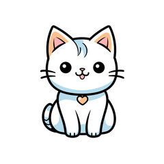 Cute cat vector clipart. Good for fashion fabrics, children’s clothing, T-shirts, postcards, email header, wallpaper, banner, events, covers, advertising, and more.