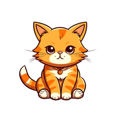 Cute ginger cat vector clipart. Good for fashion fabrics, children’s clothing, T-shirts, postcards, email header, wallpaper, banner, events, covers, advertising, and more.