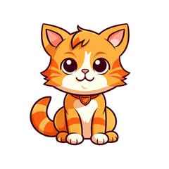 Cute ginger cat vector clipart. Good for fashion fabrics, children’s clothing, T-shirts, postcards, email header, wallpaper, banner, events, covers, advertising, and more.