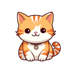 Obraz premium Cute ginger cat vector clipart. Good for fashion fabrics, children’s clothing, T-shirts, postcards, email header, wallpaper, banner, events, covers, advertising, and more.