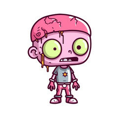 Cute pink zombie vector clipart. Good for fashion fabrics, children’s clothing, T-shirts, postcards, email header, wallpaper, banner, events, covers, advertising, and more.