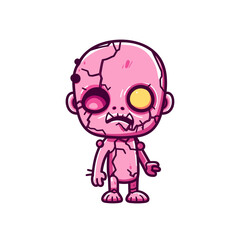 Cute pink zombie vector clipart. Good for fashion fabrics, children’s clothing, T-shirts, postcards, email header, wallpaper, banner, events, covers, advertising, and more.