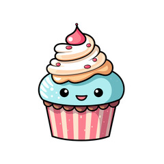 Cupcake vector clipart. Good for fashion fabrics, children’s clothing, T-shirts, postcards, email header, wallpaper, banner, events, covers, advertising, and more.