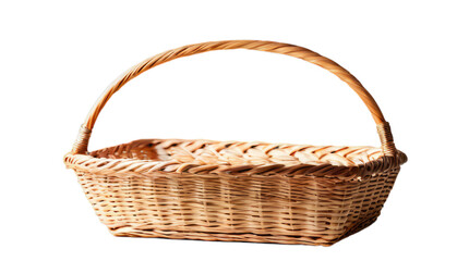 Fototapeta na wymiar empty wicker basket transparent, white background, isolate, png