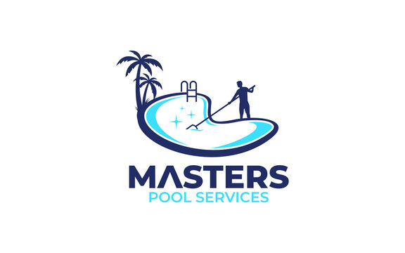 Illustration vector graphic of swimming pool cleaning service logo vector template
