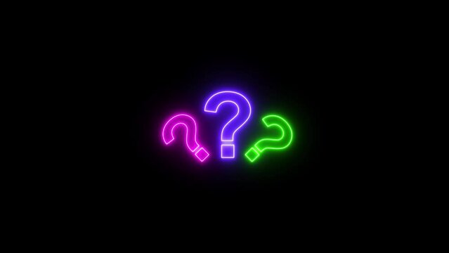 Question Mark with Neon, Question mark sign animation