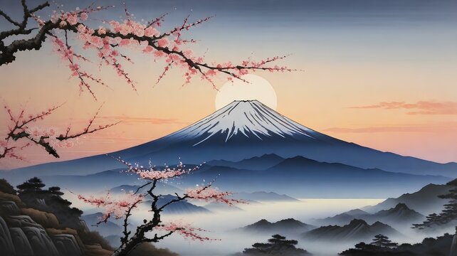 Graceful tradition of japan background image generative AI