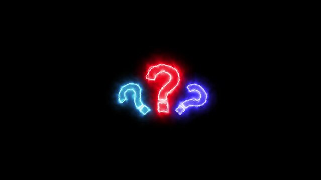 Question Mark with Neon, Question mark sign animation