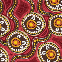 Background illustration of aboriginal dot art style design