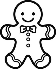 Obraz premium Christmas gingerbread man illustration, Christmas icon, Holiday winter symbols, Festive treats, New year cookies