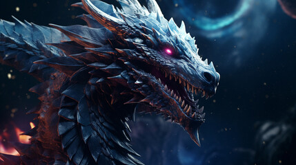 A celestial dragon in space