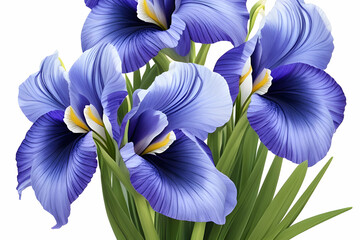 irises purple flower isolated on white 