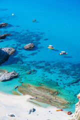 Amazing view of Praia di Fuoco and Spiaggia di Ficara from Capo Vaticano - beautiful beach and...