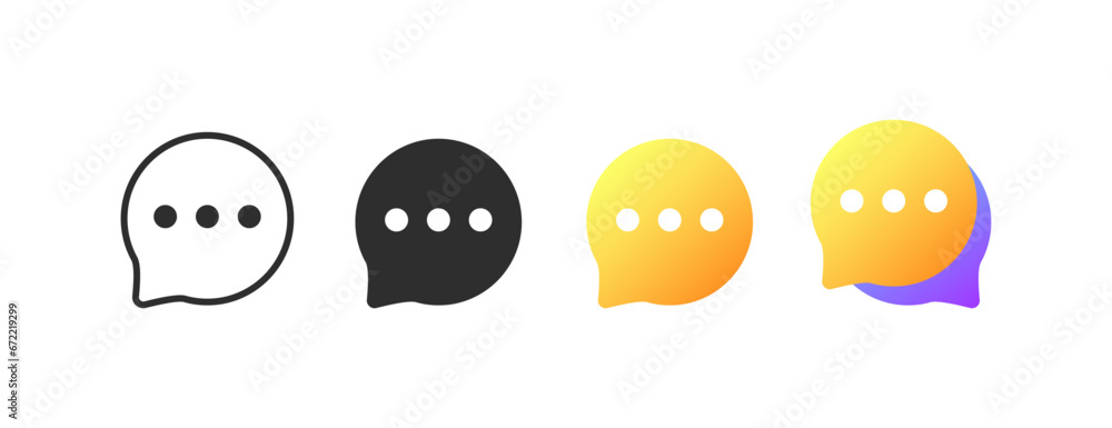 Aufkleber message bubbles. different styles, notification icons, speech bubbles. vector icons