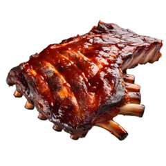 Bbq ribs on the smoker isolated on transparent or white background, png