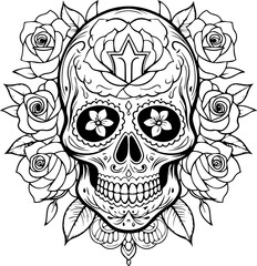 Fototapeta premium rose sugar skull