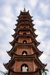 Fototapeta premium Famous Ancient Buddhist Temple Complex, Tran Quoc Pagoda in Hanoi, Northern Vietnam