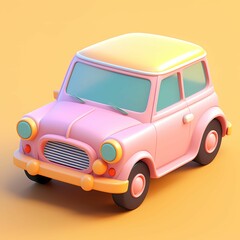 Pastel Retro Car