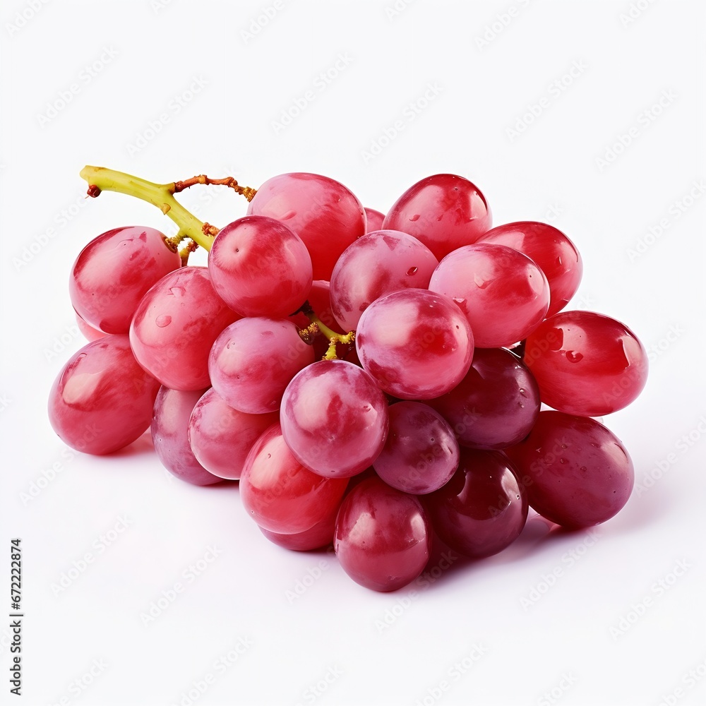 Poster generative ai : fresh grapes that have not been cleaned on a white background