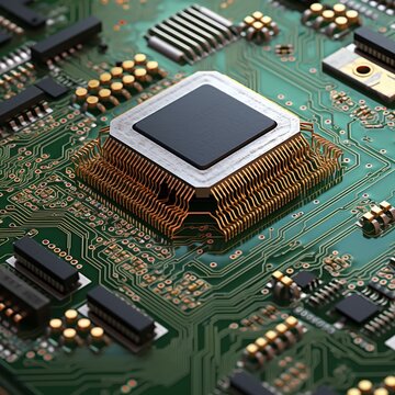 Procesador de computadoras y conjunto de chips en una oblea. Circuito impreso