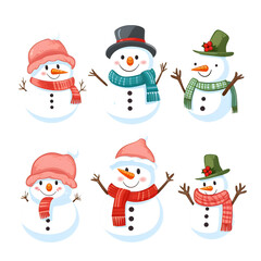 snowman for decorations. cartoon on Christmas and New Year gift concept.