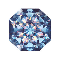 Sapphire Crystal  IIllustration Art With a Transparent Background Generative AI.