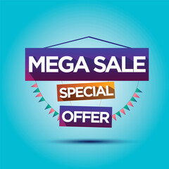 Mega Sale offer banner design template