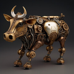 Cow steampunk style  stock market articles