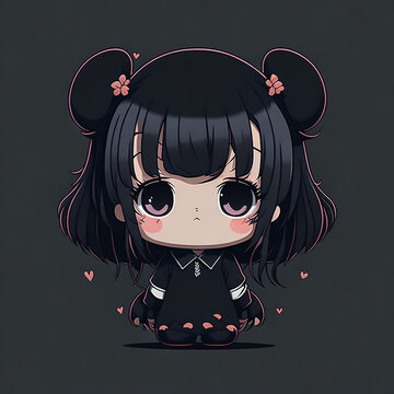 cute kuromi kawaii on black background