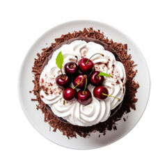 Black Forest cake isolated on transparent background