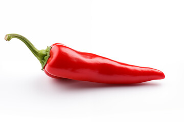 fresh red pepper macro isolated white background