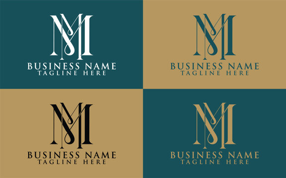 Luxury Elegant MM monogram logo design icon full editable vector template
