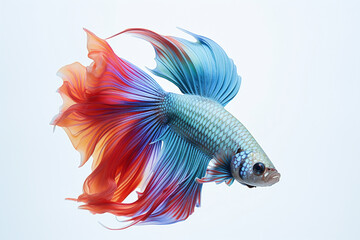 Obraz na płótnie Canvas Betta Fish In White Background, Fighter Fish In White Background, Betta Fish, Fighter Fish