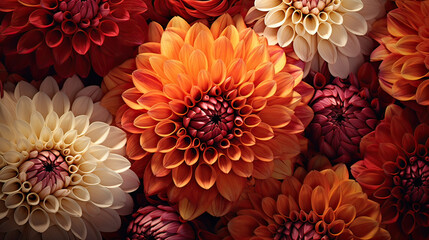 Dahlias growing into vibrant, artistic splashes on a canvas of nature  Ai Generative