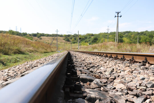 railroad tracks in the countryside