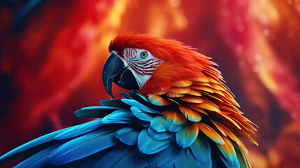 Obraz premium Bird, Beautiful Macaw feathers.