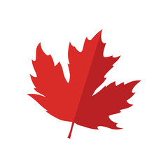 Red Maple Leaf Icon. Happy Thanksgiving, Autumn, Fall Design Elements. Vector Illustration. 