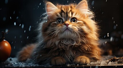 B&eacute;b&eacute; chat trop mignon avec d&eacute;cor de no&euml;l 