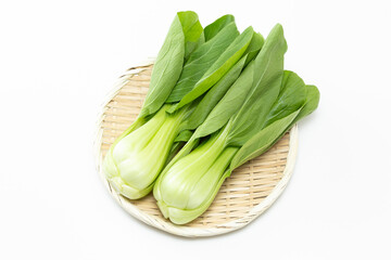 白背景にチンゲンサイ