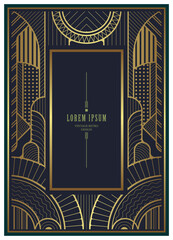 Retro geometric frame Premium Vector