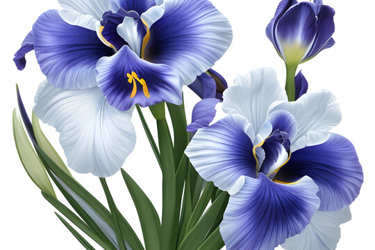 Iris flower purple garden green stem