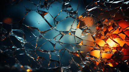 broken car window in the evening
